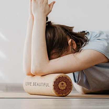 Yoga Design LAB | The Cork Roller | Release Tight Muscles, Improve Circulation, Decrease Soreness, Massages Tissue | Ideal for All Areas of the Body arms, Legs, Back | Travel Friendly (Mandala Tonal) - size: One Size