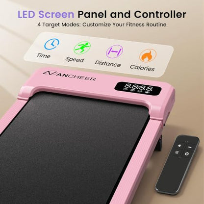 ANCHEER Walking Pad with Incline-Small Treadmill for Home - color: Pink