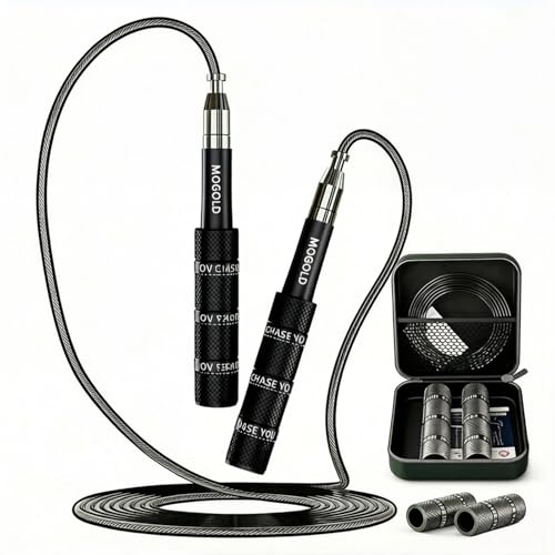 Retractable Jump Rope - No Tool Adjustable, Fits in Pocket, Tangle-Free Steel Cable for Travel & Gym - color: Black