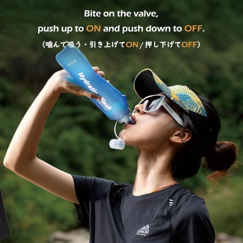 TRIWONDER Running Water Bottle Handheld Plastic Flask Hydration Vest Packs Waist Belt Replacement for Runners Marathon Cycling Hiking - color: 03 Soft Flasks - Blue - 350ml/11.83oz - 2 Packs