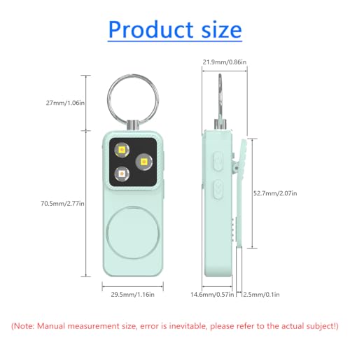 B11 Portable Lighting Women's Safety Alarm Device 150dB Buzzer Alarm Strobe Light Rechargeable with Charging Cable and Power Switch Night-time Flashlight Keychain (Black - Lighting Alarm) - color: Black - Lighting Alarm