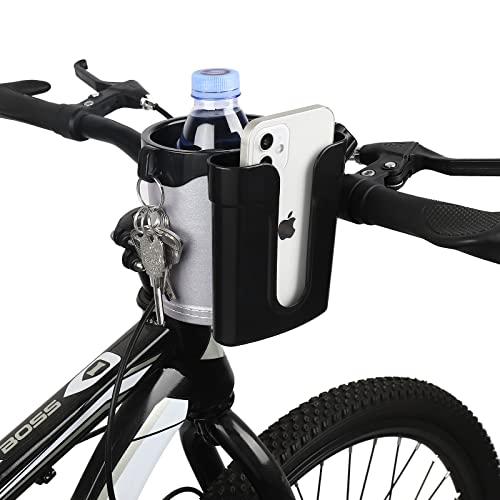 Accmor Stroller Cup Holder with Phone Keys Holder, 3-in-1 Universal Cup Holder, Drinks Bottle Holder for Stroller, Bike, Wheelchair, Walker, Scooter - color: Black Grey