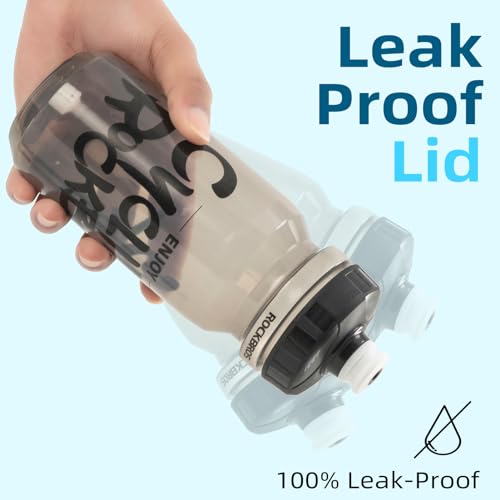 ROCKBROS Bike Water Bottle 20oz-25oz Squeeze Cycling Water Bottle BPA Free - color: 20oz Transparent Black, style: 2 Pack