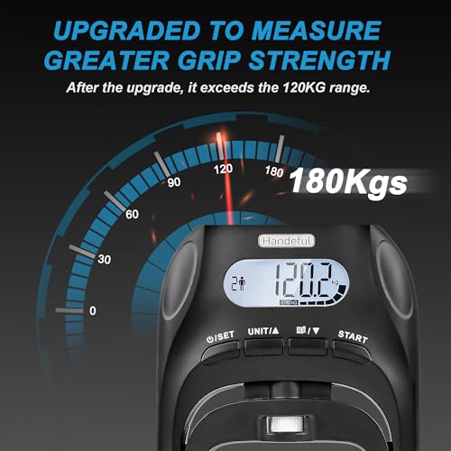Handeful Digital Grip Strength Tester, 397 lb Hand Dynamometer, Black