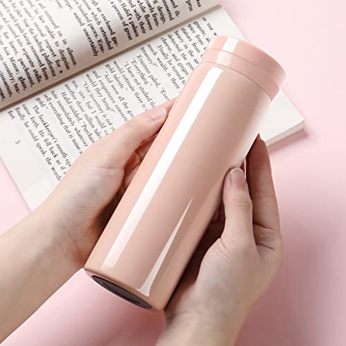 10oz Mini Water Bottle Stainless Steel Thermos Small Flask - Insulated Vacuum, Leak Proof, Keeps Drinks Hot/Cold - Ideal for Coffee, Tea, Water - Pink - color: Pink, size: 9.5 Ounces