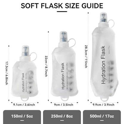 150ml Soft Flask Soft Water Bottle for Running, Hiking, Cycling and Climbing - White - color: 150ml, white