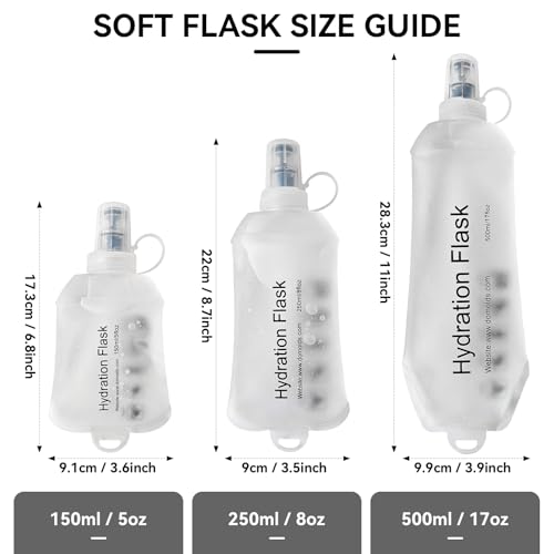250ml Soft Flask Soft Water Bottle for Running, Hiking, Cycling and Climbing - White - color: 250ml, white