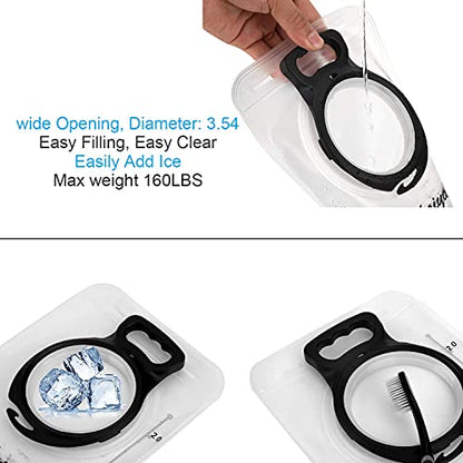 2 Pack Hydration Bladder 2L-3L with Cleaning Brush - Wide Opening, Leak Proof Water Reservoir for Hiking Cycling Running Camping Backpack - BPA Free - color: 2L-Green+white