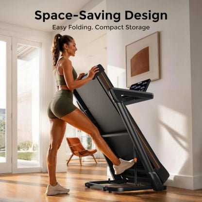 Niceday TM2 Incline Treadmill with 18% Auto Incline, Wide Belt Foldable Running Treadmills with Handles for Home 380 lb Capacity, 0.6-8.7MPH Indoor Running Machine for Home Gym, 3.0HP Quiet Brushless