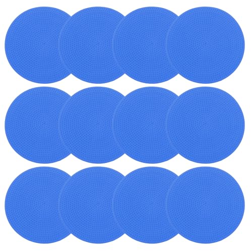 PATIKIL Poly Spot Markers, Rubber Floor Dots with Storage Bag Flat Agility Cones for Sports Training - color: Blue, size: 4 Inch
