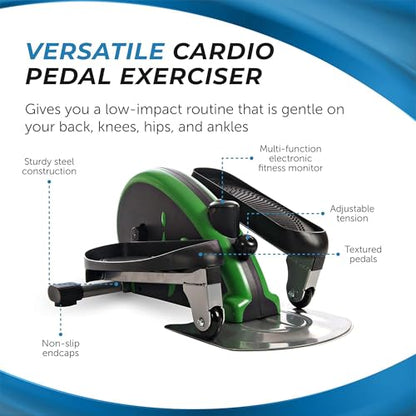 Stamina Inmotion Compact Strider Foot Exercise Machine - Under Desk Elliptical - Standing or Seated Elliptical Fitness Equipment - color: Black/Green