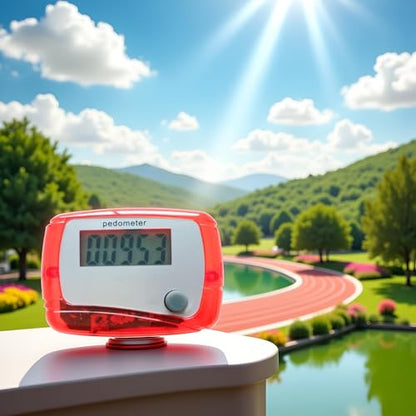 Red Portable Counter Mini Digital LCD Pedometer Sports Walking Running Step Counter Meter Walking Distance Miles, Calorie Counter, Daily Target Monitor, Exercise Time Fitness Technology