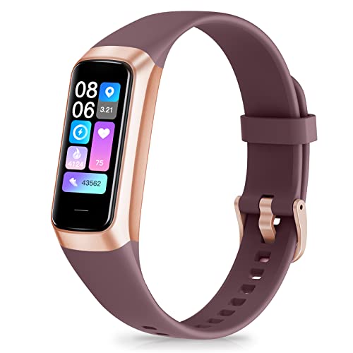 Zeacool Fitness Tracker with 24/7 Heart Rate, Blood Oxygen Blood Pressure Sleep Monitor, Activity Trackers 5 ATM Waterproof,Step Calorie Counter Pedometer Health Smart Watch for Women Men - color: Bordeaux