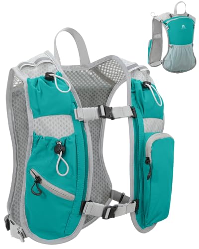 Running Vest for Women and Men, Hydration Running Backpack, Runners Vest, Hydration Vest, with Front Phone Holder, Adjustable Chest and Waist Strap - color: Moss Green, size: Only Backpack