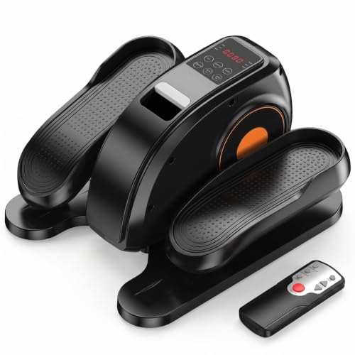 DUMOS Under-Desk Elliptical Machine–Compact & Quiet Mini Pedal Exerciser with Adjustable Speed, LED Display, Portable Fitness Solution for Home or Office Workouts, Black - color: Black