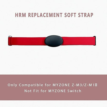 Comfortable Heart Rate Chest Replacement Strap for Polar H10 H9 Garmin Wahoo Coospo PowrLab Fitcent Magene MOOFIT IGPSPORT - color: Red