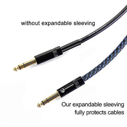 100ft - 1/2 inch PET Expandable Braided Sleeving – BlackBlue – Alex Tech Braided Cable Sleeve - color: Blackblue, size: 1/2"-100ft