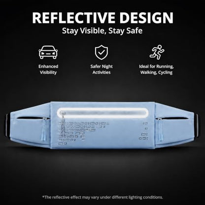 Running Belt Fanny Pack Men Women, Slim No-Bounce Waterproof Phone Holder - color: Blue