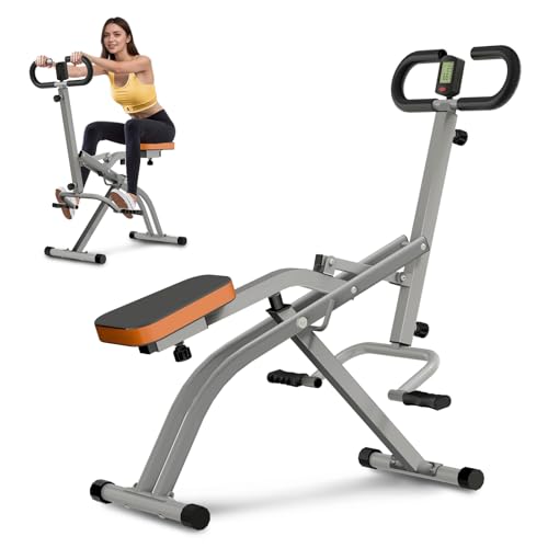 Squat Machine for Home, Squat Assist Trainer with Adjustable Resistance, Foldable Rowing Machine, LCD Display, Exercise Trainer with 265LBS Capacity for Glutes Legs Workout - color: Grey