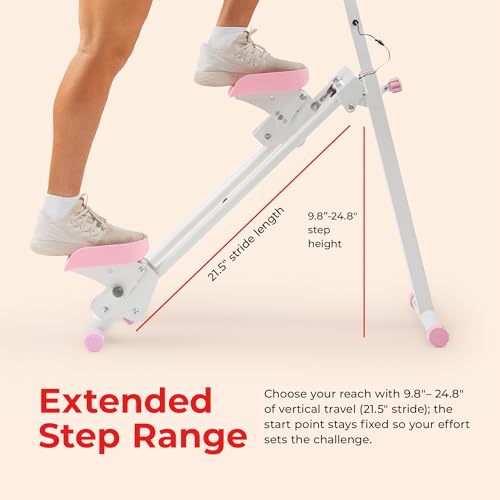 Sunny Health & Fitness Climbing Stair Stepper for Home Gym - color: Pink