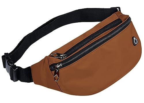 Fanny Packs for Men and Women Water-Repellent Sports Waist Pack Bag - color: 1pack-Brown