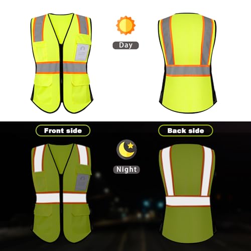 Safety Vest for Women 9 pockets Womens Safety Vest, Yellow S - color: Yellow, size: Small