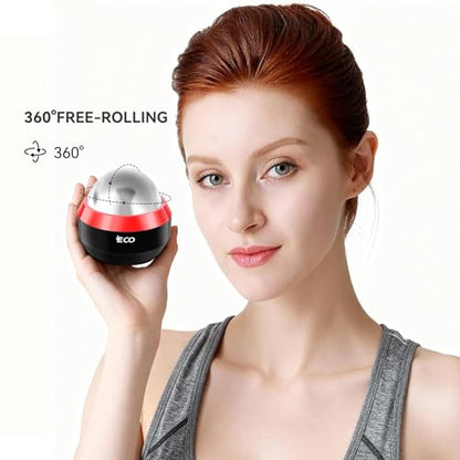 iECO Massage Ice Roller Ball Cold & Heat Therapy Plantar Fasciitis Roller - color: Black+red