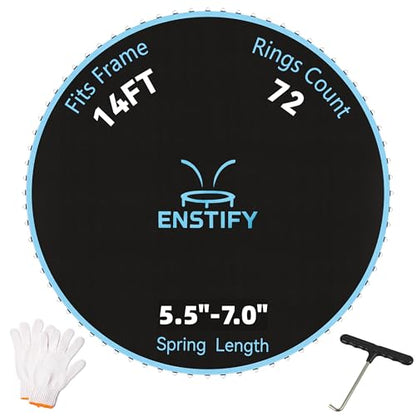 14ft Trampoline Mat Replacement, 72/88 V‑Hooks