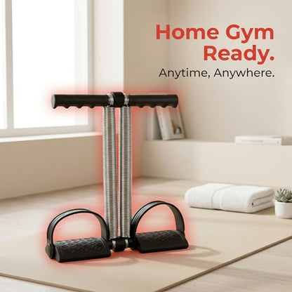 Dual Spring Tension Foot Pedal, Spring Steel Abdominal Leg Exerciser Foot Pedal Dual Spring Sit Up Equipment Lightweight and Portable for Muscle Training (Black)