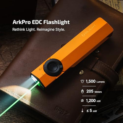 OLIGHT ArkPro EDC Flat Flashlight Rechargeable, Pocket Light, Orange CW - color: Orange