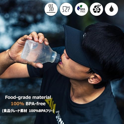 Azarxis Running Water Bottles Flask BPA Free Leakproof Hydration Vest Packs Waist Belt Replacement for Triathlon Marathon Hiking Cycling Climbing Runner - color: #1 170ml / 5.7oz - 2 Pack