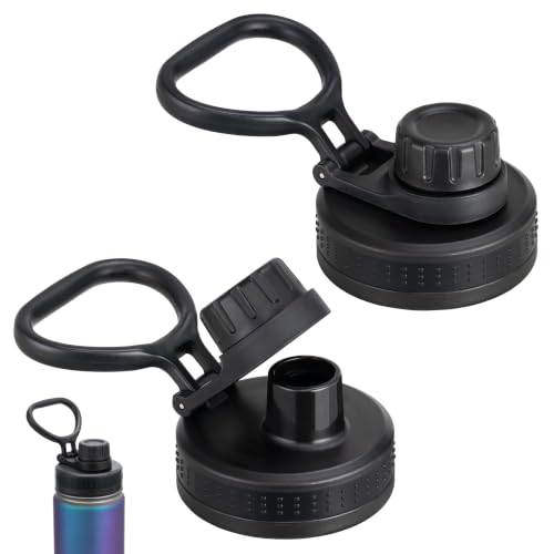Spout Lid Replacement for Iron Flask Wide Mouth Bottle (10–64 oz) - size: 2 Pack