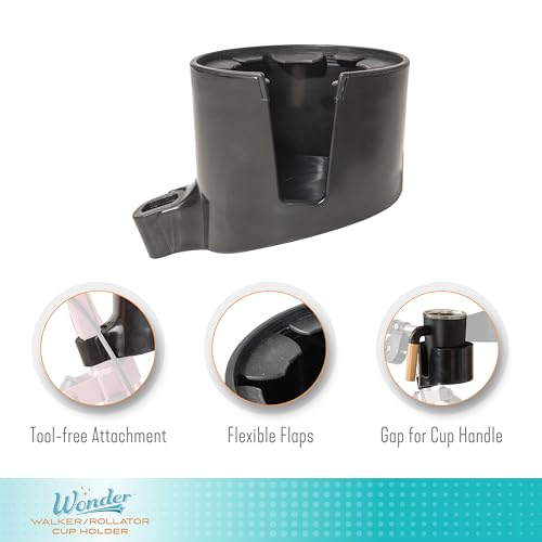 Stander Wonder Cup Holder Accessory, Portable Drink Holder with Easy Attachment, Only Designed to be Compatible with Stander's Wonder-Walkers and Wonder-Rollators