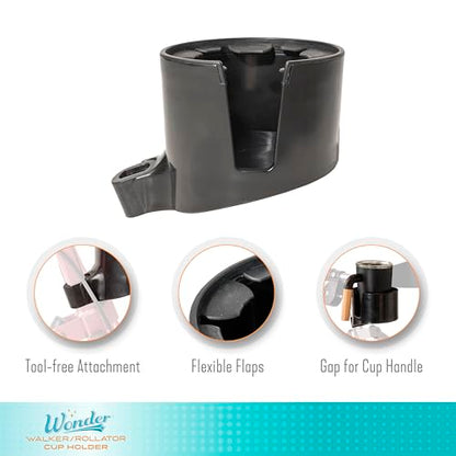 Stander Wonder Cup Holder Accessory, Portable Drink Holder with Easy Attachment, Only Designed to be Compatible with Stander's Wonder-Walkers and Wonder-Rollators