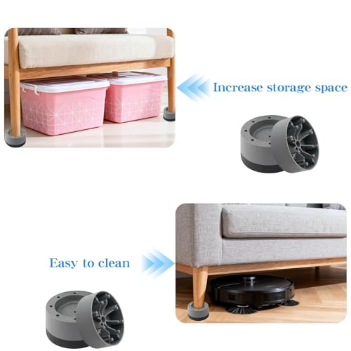 Bed Risers Adjustable Furniture Risers Heavy Duty Lifts Height 2 " - color: Grey