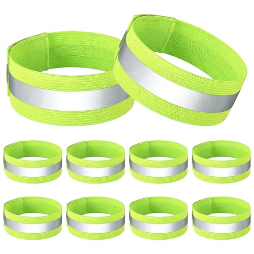 10pcs Reflective Running Armbands,High Visibility Reflective Armband