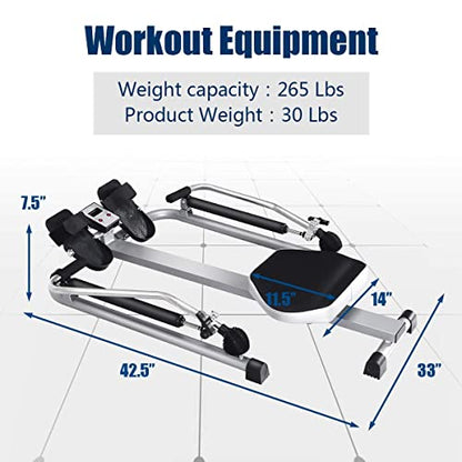 Goplus Hydraulic Rowing Machine with LCD Monitor