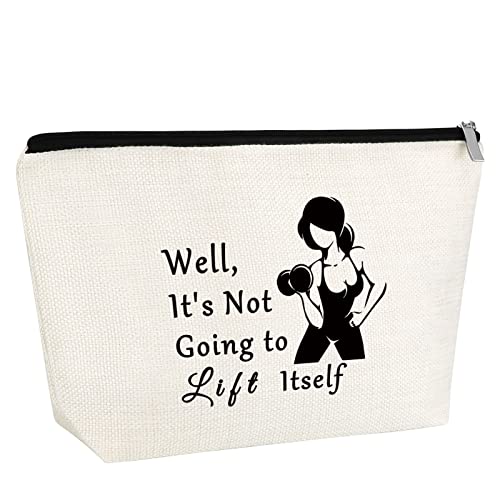 Fitness Lover Gift Weightlifting Makeup Bag Fitness Instructor Gift Weightlifter Cosmetic Bag Thank You Gift for Fitness Coach Appreciation Trainer Gift Coworker Retirement Gift - color: Fitness Lover Gift