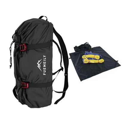 Rock Climbing Rope Bag, Foldable, Adjustable Straps - color: 2-black