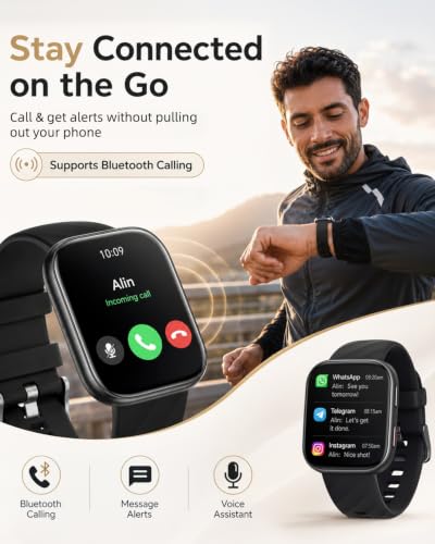 MorePro Health Fitness Tracker (Make/Answer Call), 24/7 Heart Rate Monitor with Blood Pressure, Blood Oxygen, Sleep Tracking, 120+ Sports Modes Smart Watch, Compatible with iOS Android