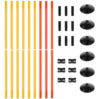 Adjustable Height Agility Speed Hurdles with Rubber Base, Training Equipment Set for Soccer, Track and Field, Detachable Agility Poles - size: 3.3 FT, style: Pack of 3