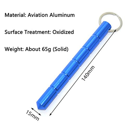 Tactical Keychain Aluminum Short Stick Glass Personal Protection Emergency Tool 6 Packs Portable Keyring Suitable for Women and Men