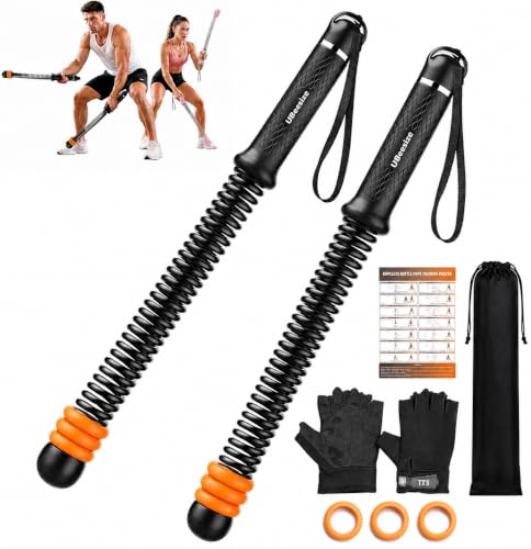 UBeesize Weighted Ropeless Battle Rope Fitness Kit with Gloves & Bag