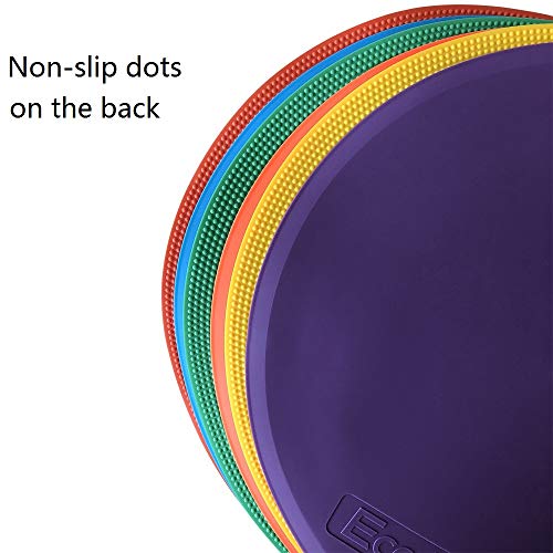 10 inch Spot Markers, Set of 6 Flat Field Cones (25 cm) - Non-Slip Floor Markers for Soccer, Basketball, Football, Speed & Agility Training, Gym Class & Coaching Drills - size: 10inch (25cm)