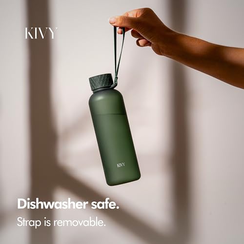 KIVY Slim Water Bottle 22oz Tritan - Lightweight & Shatterproof - BPA-Free - color: 01 Dark Green, size: 22oz
