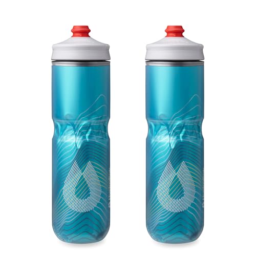 HydraPak Polar Surge Insulated Bike Water Bottle (24oz, Ascent Blue) - color: Ascent Blue, style: 24oz/700ml