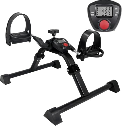 Vaunn Foldable Compact Professional Wrist Arm Leg Strengtheners Pedal Exerciser with Electronic Display for Indoor Exerciser and Physical Therapy - color: Gun Metal Black