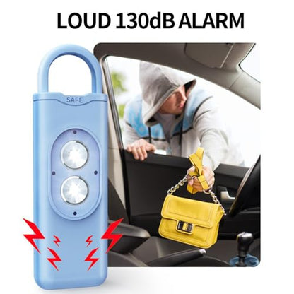 Halo-Siren Keychain, HaloSiren Personal Safety Alarm - 130db Loud Alarm Keychain with LED Strobe Light, Compact Emergency Siren (Double Flashing Lights - Orange + Copper Ring) - color: Double Flashing Lights - Orange + Copper Ring
