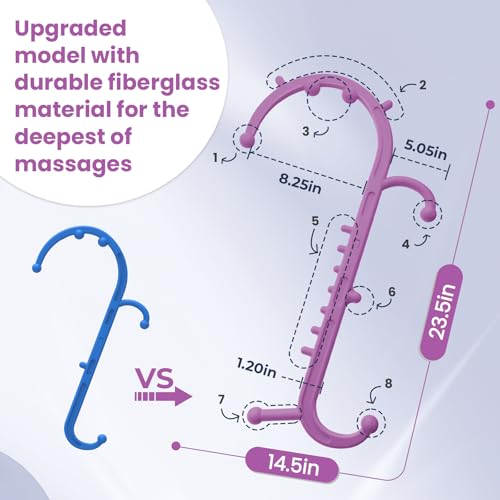 Ranarose Deep Tissue Back & Neck Massager for Body Muscle Pain Relief - color: Pink Lavender