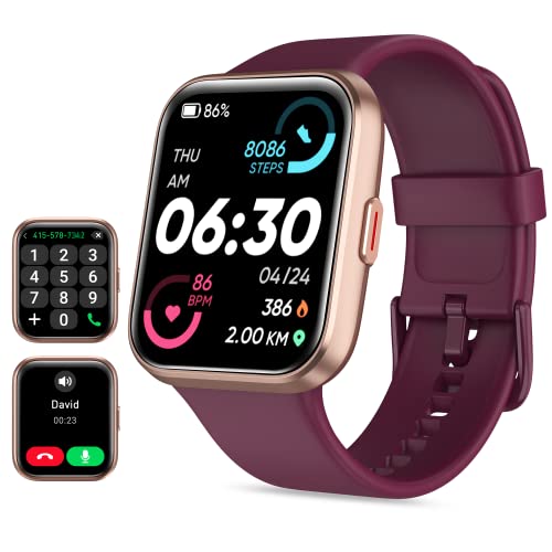 Tensky Smart Watch for Men Women(Call Receive/Dial), Alexa Built-in, 1.7" Touch Screen Fitness Tracker with Heart Rate Sleep Tracking, 60 Sports Modes, 5ATM Waterproof Smartwatch for Android iPhone - color: Purple